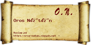 Oros Nátán névjegykártya